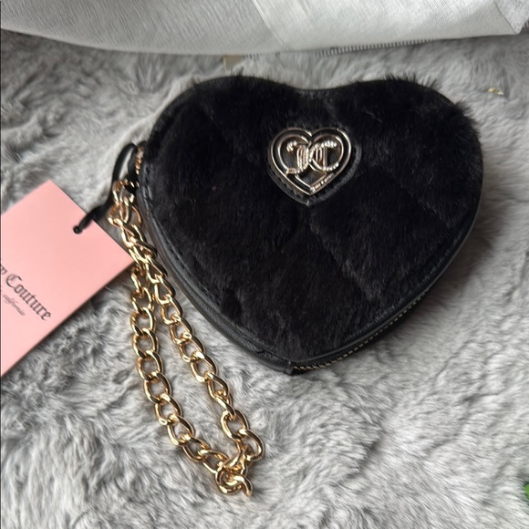 Juicy Couture Handbags - Juicy Couture Black and Gold Heart Clutch